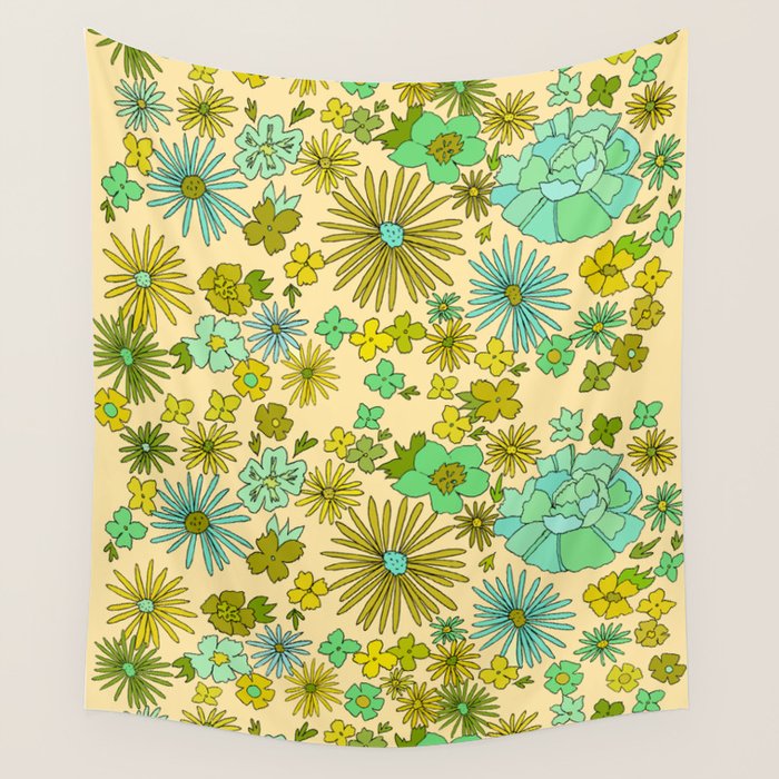 retro wall paper daydreams // art by surfy birdy Wall Tapestry Gallery Image 4