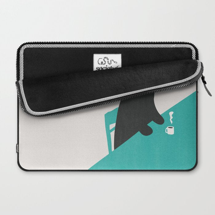 Cat drinking coffee Laptop Sleeve Gallery Image 2