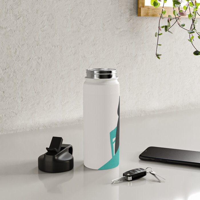 Cat drinking coffee Water Bottle Gallery Image 4