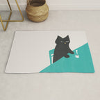 Cat drinking coffee Rug Gallery Image 1