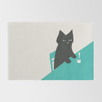 Cat drinking coffee Rug Gallery Image 2
