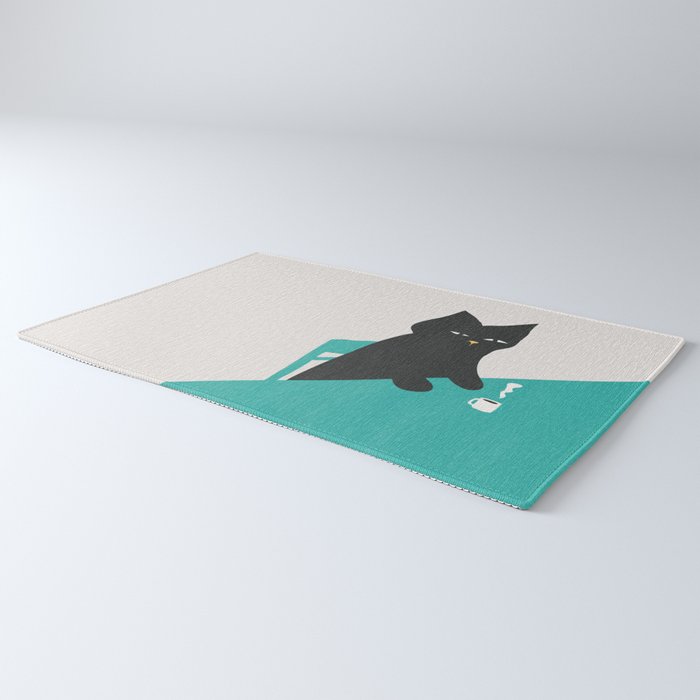Cat drinking coffee Rug Gallery Image 3