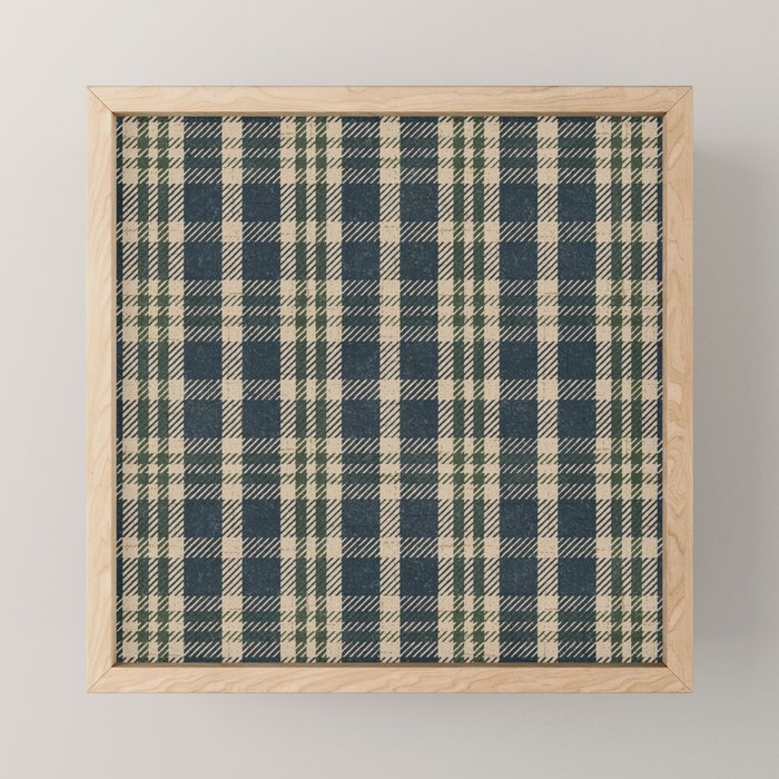 North Country Plaid - classic blue and green Mini Art Print Gallery Image 1