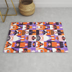 Diverse people in halloween costume pattern Rug Gallery Image 1