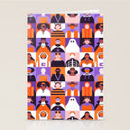 Diverse people in halloween costume pattern Stationery Card Gallery Image 2