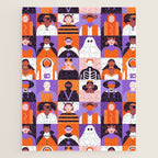 Diverse people in halloween costume pattern Jigsaw Puzzle Gallery Image 1
