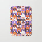 Diverse people in halloween costume pattern Bath Mat Gallery Image 1