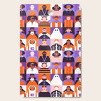 Diverse people in halloween costume pattern Cutting Board Gallery Image 1