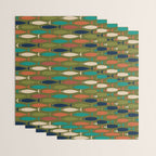 Mid-century Modern Fish in a Green Sea Pattern  Wrapping Paper Gallery Image 3