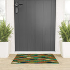 Mid-century Modern Fish in a Green Sea Pattern  Welcome Mat Gallery Image 3