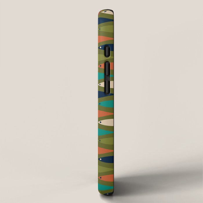 Mid-century Modern Fish in a Green Sea Pattern  iPhone Case Gallery Image 2