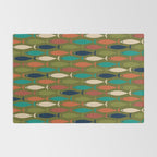 Mid-century Modern Fish in a Green Sea Pattern  Rug Gallery Image 2