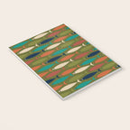 Mid-century Modern Fish in a Green Sea Pattern  Notebook Gallery Image 3