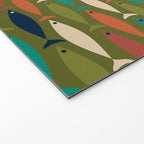 Mid-century Modern Fish in a Green Sea Pattern  Welcome Mat Gallery Image 2