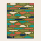 Mid-century Modern Fish in a Green Sea Pattern  Notebook Gallery Image 4