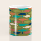 Mid-century Modern Fish in a Green Sea Pattern  Coffee Mug Gallery Image 4