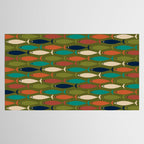 Mid-century Modern Fish in a Green Sea Pattern  Tablecloth Gallery Image 2