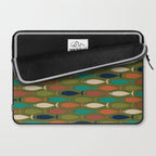 Mid-century Modern Fish in a Green Sea Pattern  Laptop Sleeve Gallery Image 2