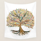 Tree of Life Watercolor - Autumn Wall Tapestry Gallery Image 4