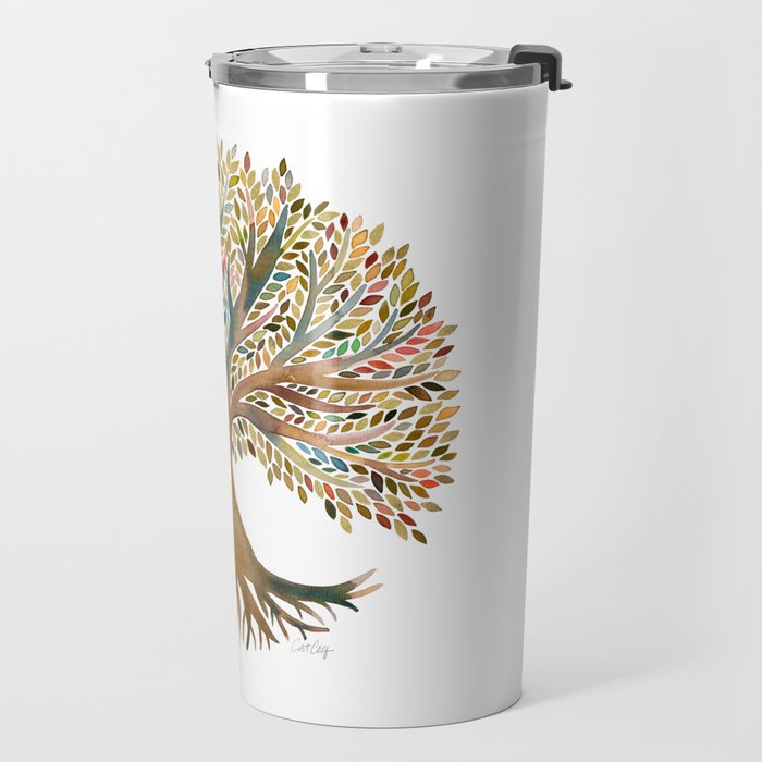Tree of Life Watercolor - Autumn Travel Mug Gallery Image 2