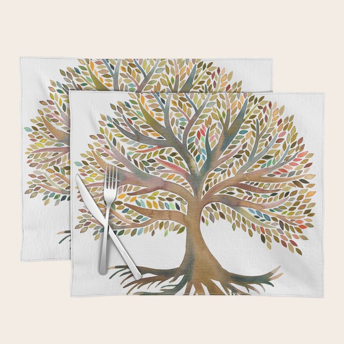 Tree of Life Watercolor - Autumn Placemat Gallery Image 1