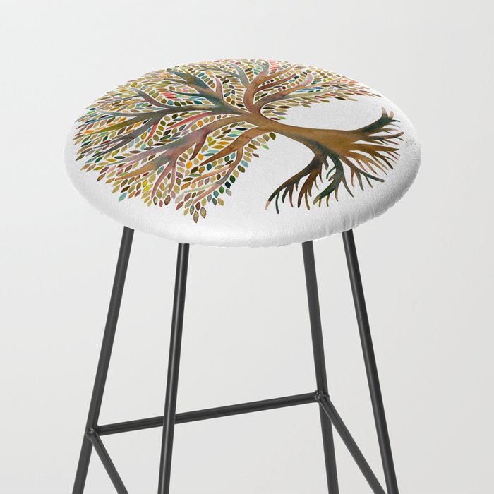 Tree of Life Watercolor - Autumn Stool Gallery Image 2