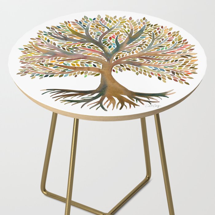 Tree of Life Watercolor - Autumn Side Table Gallery Image 2
