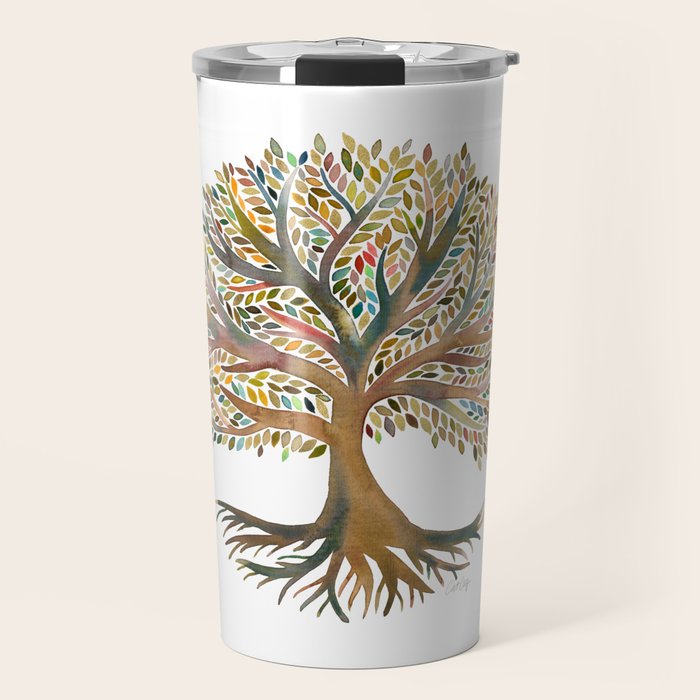 Tree of Life Watercolor - Autumn Travel Mug Gallery Image 1