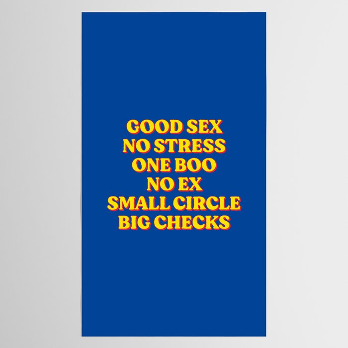 Good Sex, No Stress, One Boo, No Ex, Small Circle, Big Checks Tablecloth Gallery Image 2