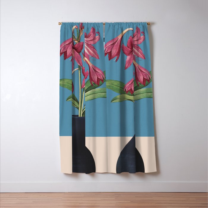 Flowers in Black Vase 1 Window Curtain Gallery Image 3