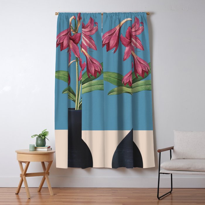 Flowers in Black Vase 1 Window Curtain Gallery Image 5