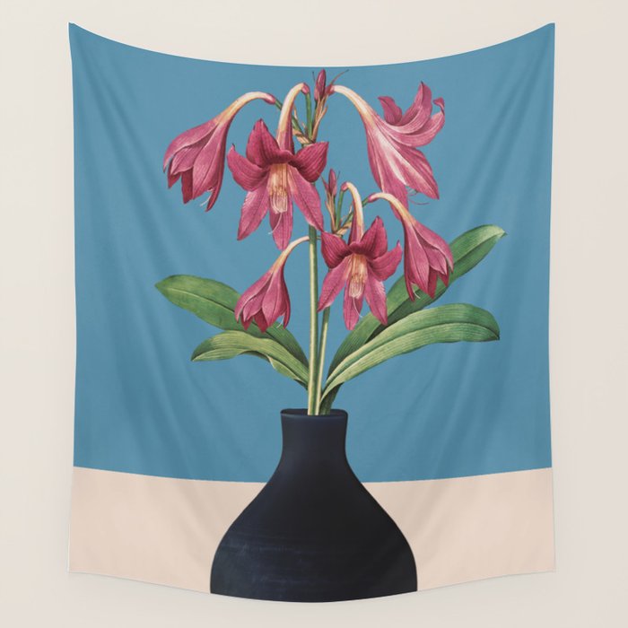 Flowers in Black Vase 1 Wall Tapestry Gallery Image 4