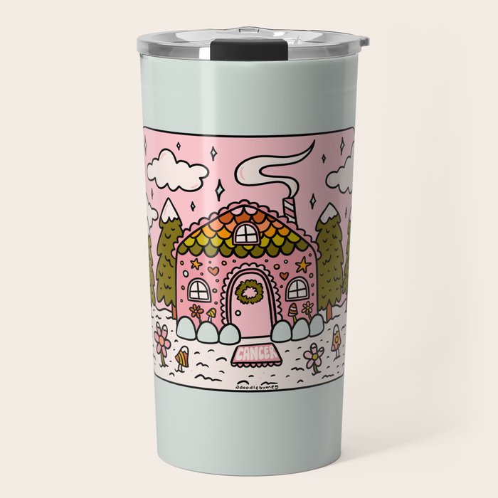 Cancer Zodiac Gingerbread House Travel Mug Gallery Image 1