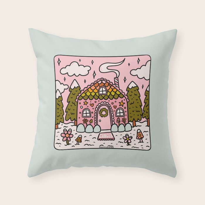 Cancer Zodiac Gingerbread House Throw Pillow Gallery Image 1