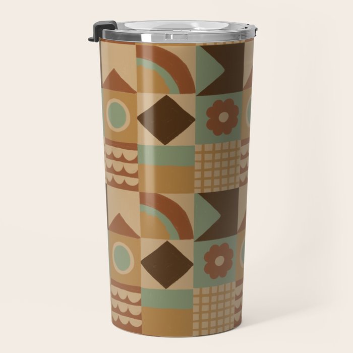 Brown tiles Travel Mug Gallery Image 3