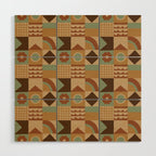 Brown tiles Wood Wall Art Gallery Image 1