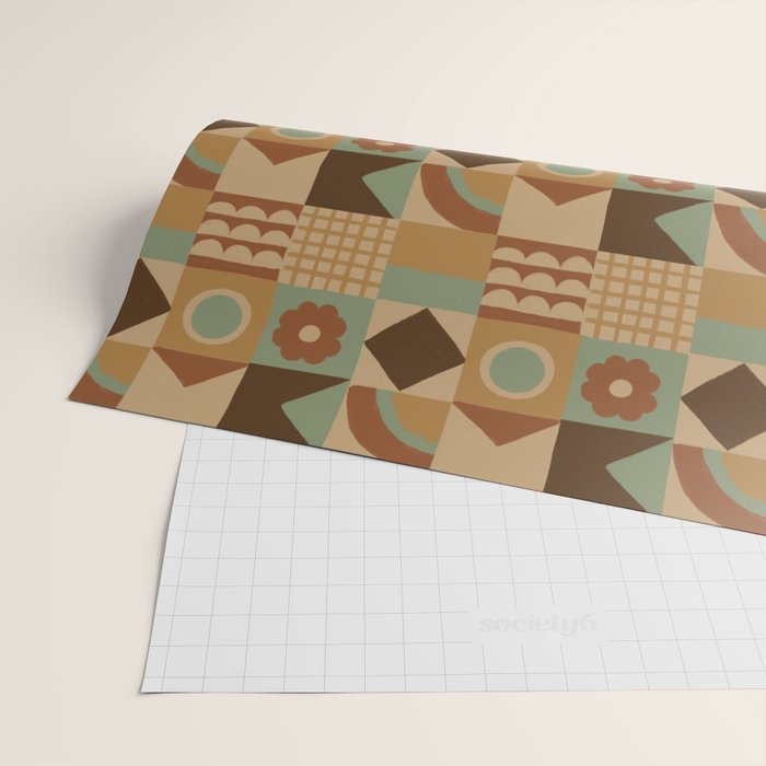 Brown tiles Wrapping Paper Gallery Image 2