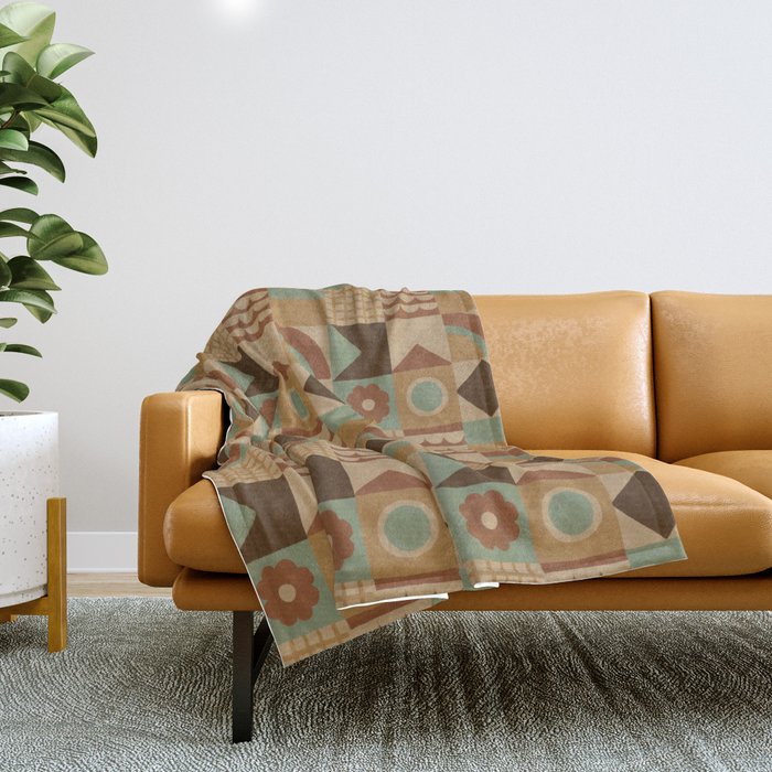 Brown tiles Throw Blanket Gallery Image 1