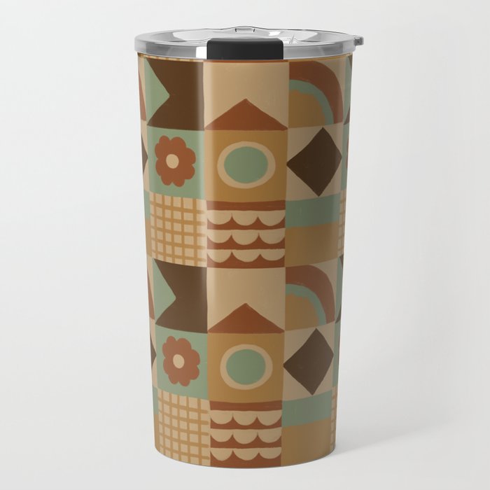 Brown tiles Travel Mug Gallery Image 1