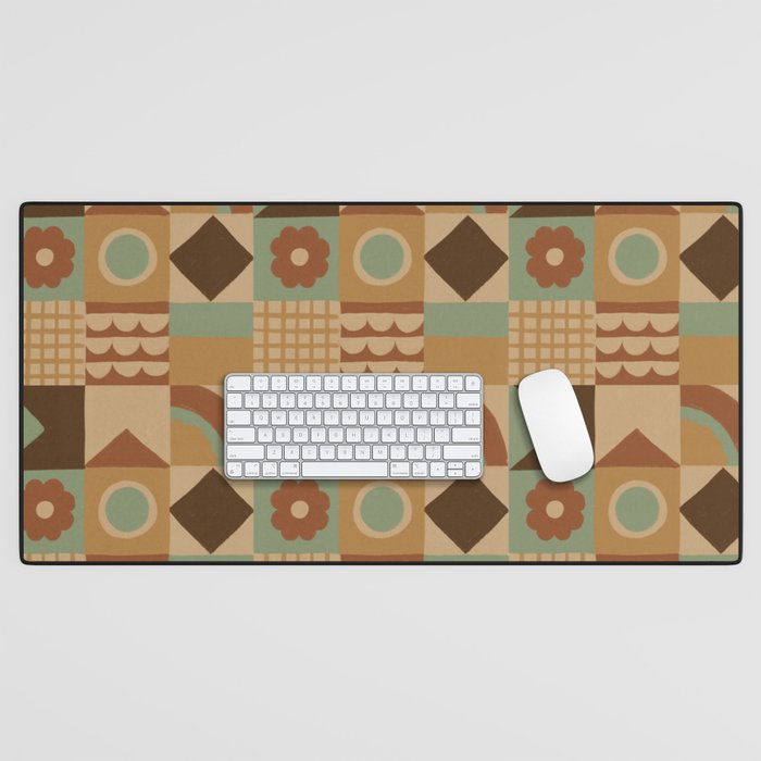 Brown tiles Desk Mat Gallery Image 1