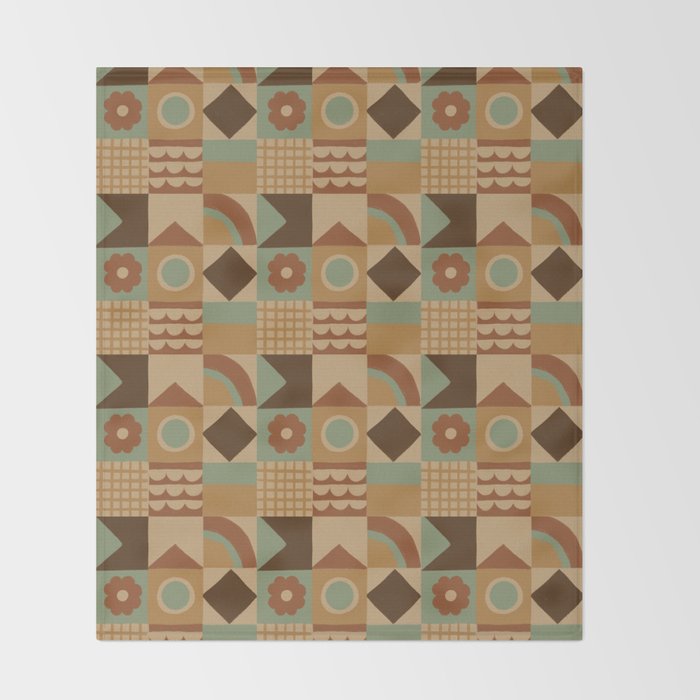 Brown tiles Throw Blanket Gallery Image 2