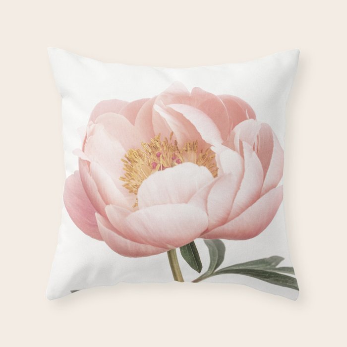 Coral Peony Throw Pillow Gallery Image 6