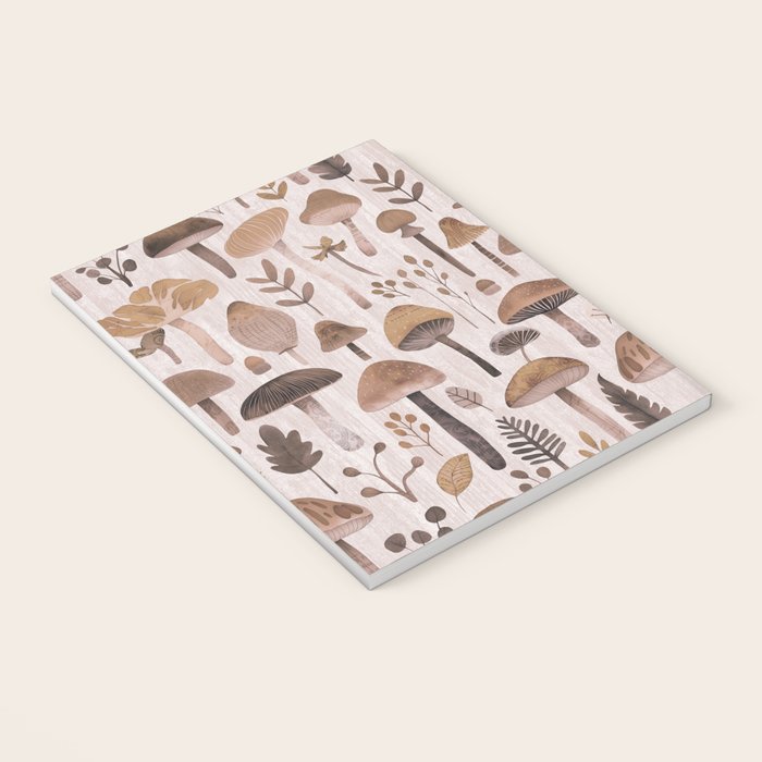 Cottagecore Mushroom Woodland Vintage Whimsy Brown Notebook Gallery Image 3