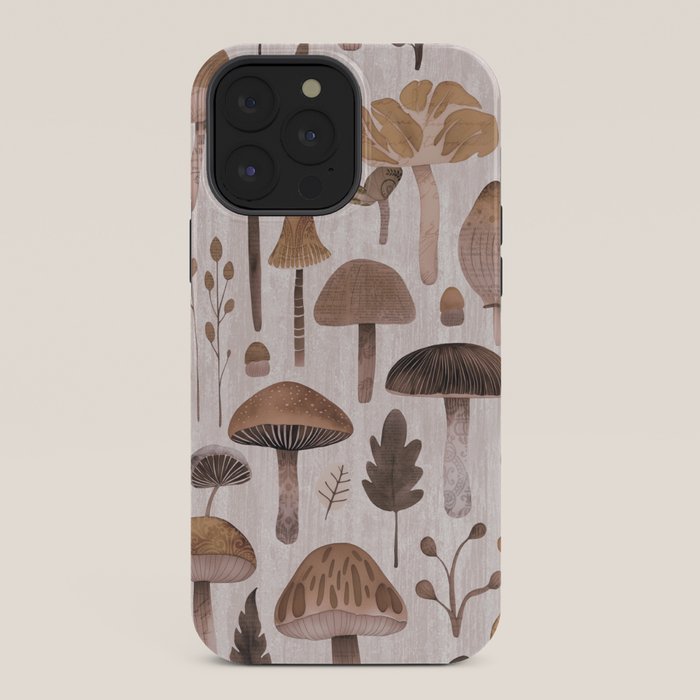 Cottagecore Mushroom Woodland Vintage Whimsy Brown iPhone Case Gallery Image 36