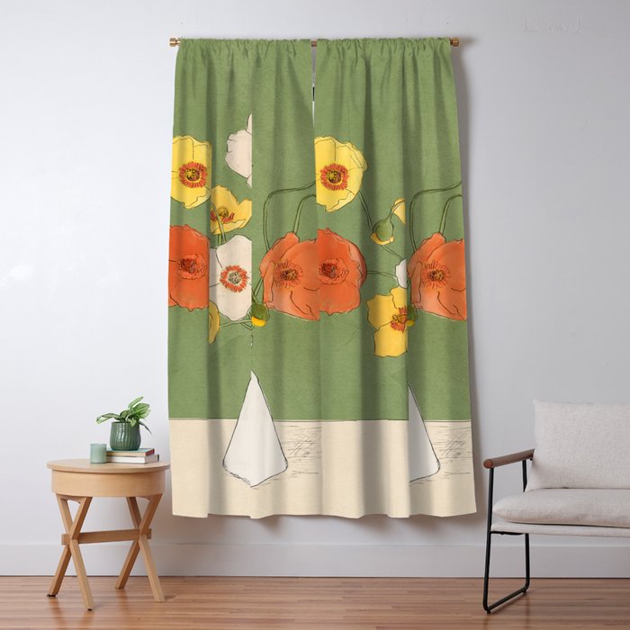 Field Wildflowers Verde Window Curtain Gallery Image 5