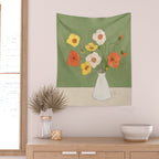 Field Wildflowers Verde Wall Tapestry Gallery Image 2