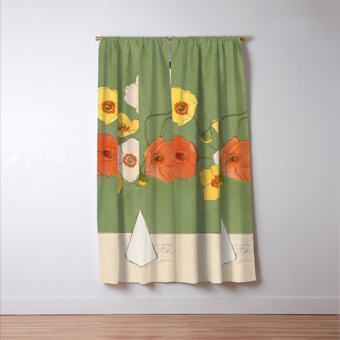 Field Wildflowers Verde Window Curtain Gallery Image 3