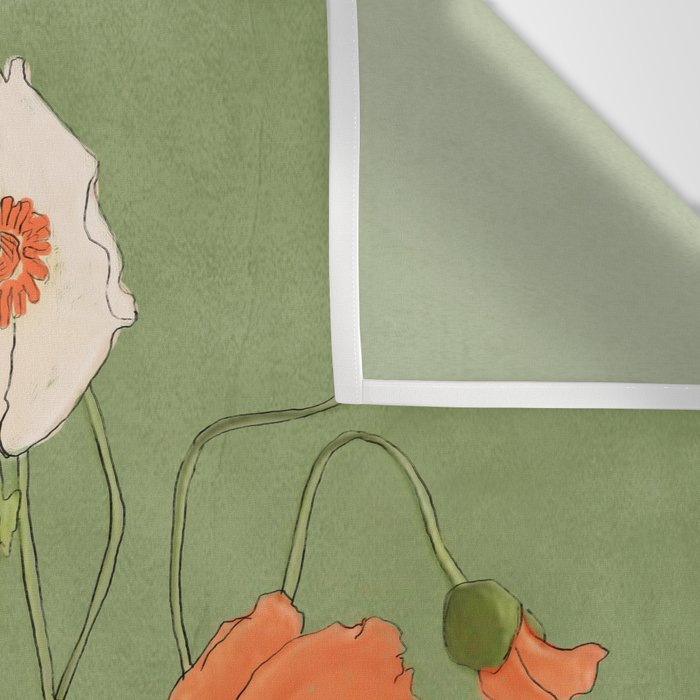 Field Wildflowers Verde Wall Tapestry Gallery Image 3