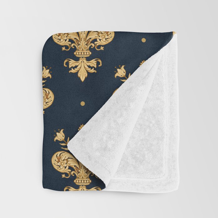 Royal Navy Fleur De Lis Throw Blanket Gallery Image 3