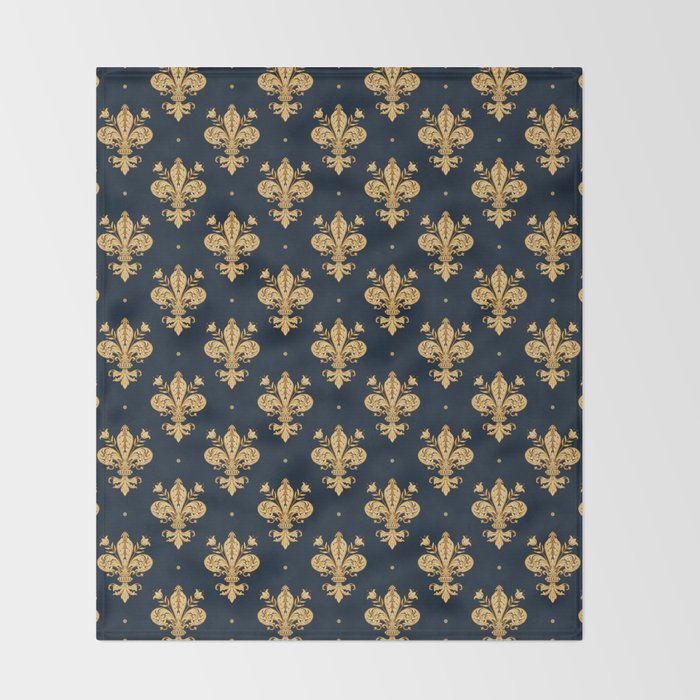 Royal Navy Fleur De Lis Throw Blanket Gallery Image 2
